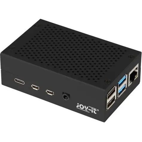 Raspberry case Alu černá (Joy-it) pro Raspberry Pi 4 B