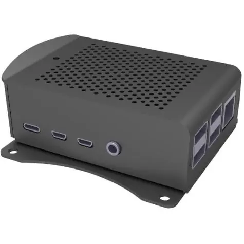 Raspberry case Alu-wall černá (Joy-it) pro Raspberry Pi 4 B