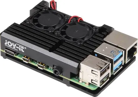 Raspberry case Armor Fan černá (Joy-it) pro Raspberry Pi 4 B
