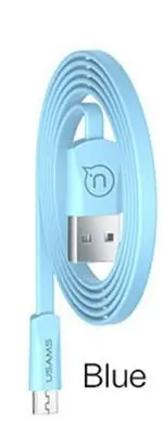USAMS SJ201 Flat datový kabel microUSB 2A 1.2m modrá