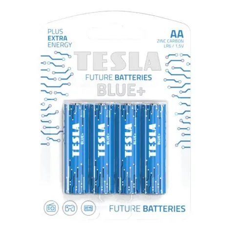Tesla BLUE+ Zinc Carbon tužková baterie AA (R06) 4 ks / blister