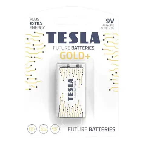 Tesla GOLD+ alkalická baterie 9V (6LR61) 1 ks / blister