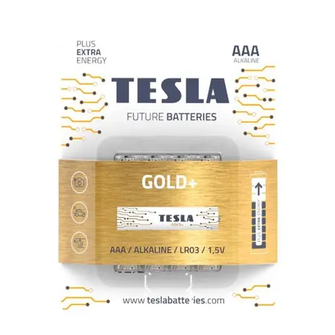 Tesla GOLD+ alkalická tužková baterie AAA (LR03) 4 ks / blister