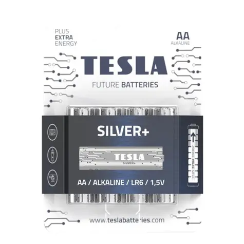 Tesla SILVER+ alkalická tužková baterie AA (LR06) 4 ks / blister