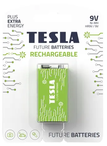 Tesla RECHARGEABLE+ nabíjecí baterie 9V Ni-MH 250mAh 1 ks/ HR9V / blister