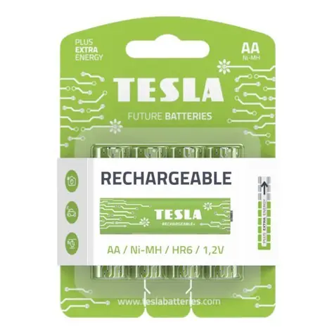 Tesla RECHARGEABLE+ nabíjecí tužková baterie AA Ni-MH 2450mAh 4ks / HR06 / blister