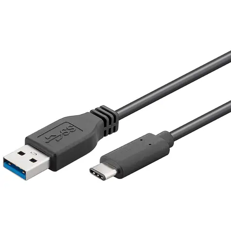 PremiumCord propojovací USB 3.0 kabel s konektory USB-C - USB-A černý 50cm