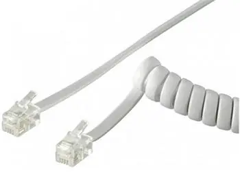 PremiumCord Kabel telefonní sluchátkový kroucený 4 žíly 4m - bílý