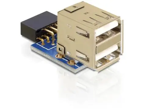 DeLock USB pin header samice > 2 x USB 2.0 samice - up