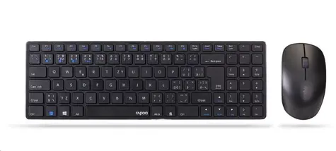 Rapoo 9300M Multi-Mode černá / bezdrátová sada klávesnice a myši / 2.4 GHz / BT 3.0 a 4.0 / CZ-SK verze