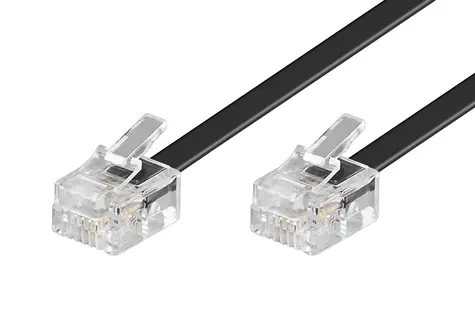 PremiumCord Kabel telefonní rovný 6P4C-6P4C 3m černá