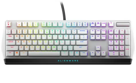 DELL Alienware AW510K bílá / Herní mechanická klávesnice / US / Cherry MX Red / RGB podsvícení / USB / 2 m