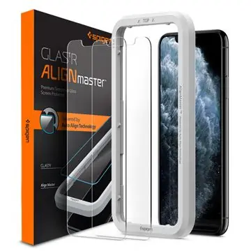 Spigen Align Glas.tR ochranné sklo pro Apple iPhone 11 Pro & XS & X / 2ks