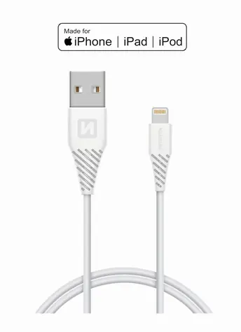 SWISSTEN TPE datový kabel USB - LIGHTNING MFi 1.2m bílá