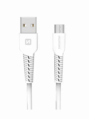 SWISSTEN datový kabel USB - microUSB 1m bílá