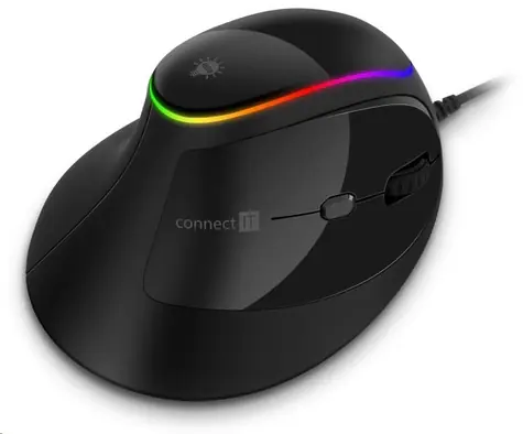 CONNECT IT GAME FOR HEALTH CMO-2800-BK černá / Ergonomická vertikální myš / 3200DPI / 6 tlačítek / USB / 1.5 m