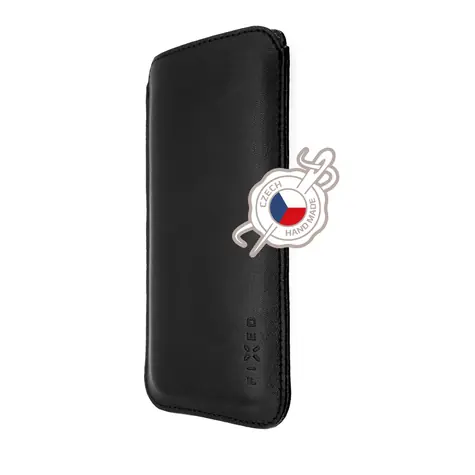 FIXED Slim Tenké pouzdro vyrobené z pravé kůže pro Apple iPhone 11 Pro & XS & X černá 