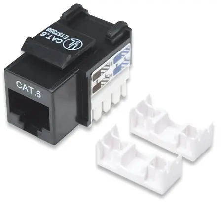 Intellinet Cat6 Keystone Jack černá / UTP / Punch-down