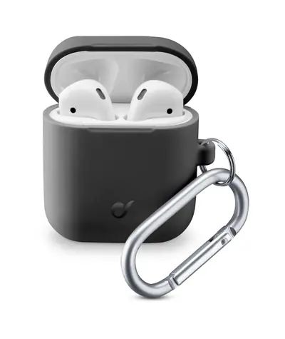 Cellularline Bounce Ochranný kryt s karabinou pro Apple AirPods 1 & 2 černá