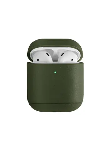 Uniq Terra kožené ochranné pouzdro pro Apple AirPods Pro  - Pine olivová