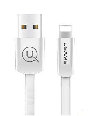 USAMS SJ199 Flat Datový Kabel Lightning 2A bílá