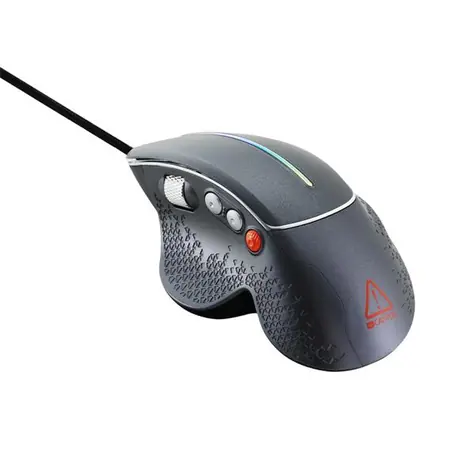 CANYON Apstar šedá / Herní optická myš / 6400 DPI / 6 tlačítek / RGB podsvícení / USB / 1.65 m
