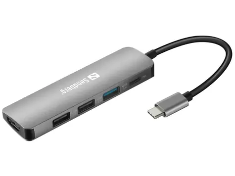 Sandberg USB-C dokovací stanice / HDMI / 1xUSB 3.0 / 2xUSB 2.0 / Power Delivery 100W