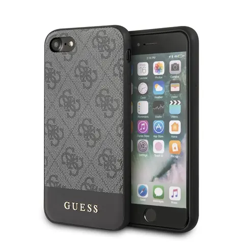 GUESS 4G Stripe Kryt pro Apple iPhone 7 & 8 & SE2 šedá