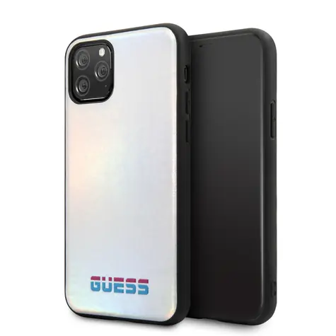 GUESS Iridescent Zadní Kryt pro Apple iPhone 11 Pro stříbrná