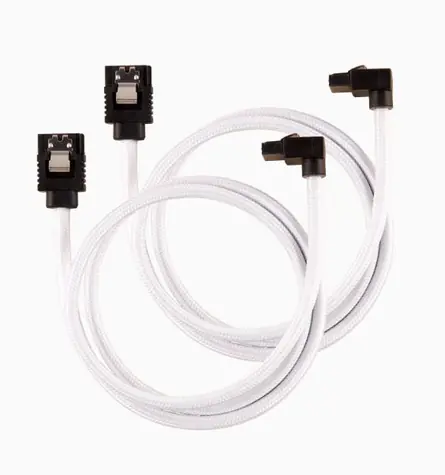 Corsair Premium Sleeved SATA 6Gbps kabel lomený 60cm bílá (2ks)