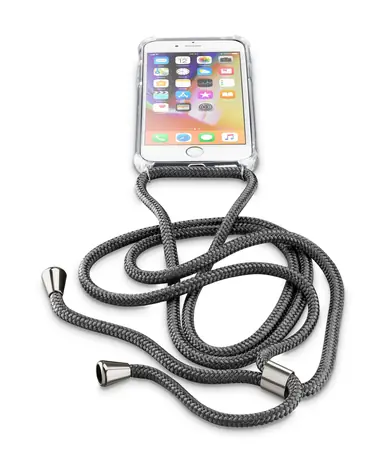 Cellularline Neck-Case Transparentní zadní kryt s černou šňůrkou na krk pro Apple iPhone 6 & 7 & 8
