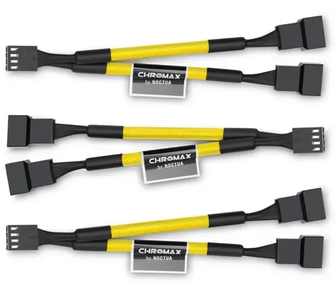 Noctua NA-SYC1 žlutá (chromax) / Y kabel / 2x 4-Pin PWM (F) / 1x 4-Pin PWM (M) / délka 115mm / sada 3ks