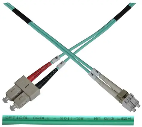OEM Optický kabel duplexní / MM / 50 125  LC-SC / LSOH / (OM3) / 1m