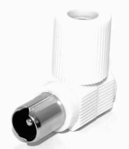 PremiumCord TV antenní konektor IEC úhlový-M, 75 Ohm