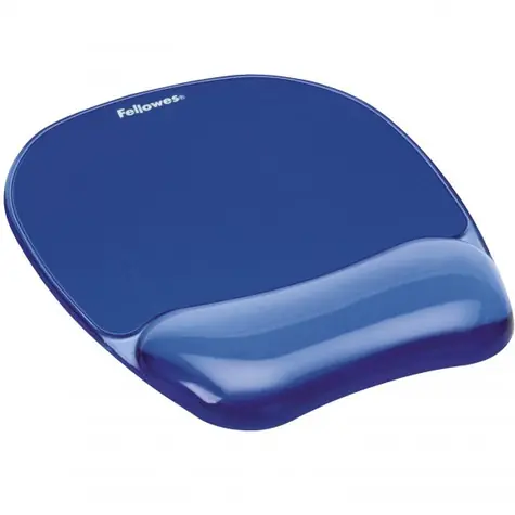 Fellowes CRYSTAL modrá / Gelová podložka pod myš a zápěstí