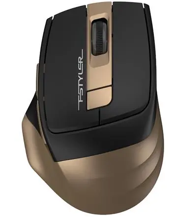 A4tech FSTYLER FG35 bronzová / Bezdrátová optická myš / 2000DPI / 2.4Ghz / 6tl. + kolečko / USB / baterie 1x AA