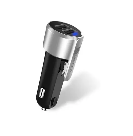 CONNECT IT Emergency Car Charger stříbrná / Nabíječka do auta / 15W / 2x USB