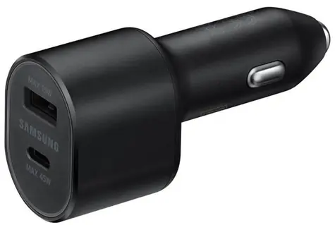SAMSUNG Dualní rychlonabíječka 45W do auta / USB-C / USB / černá