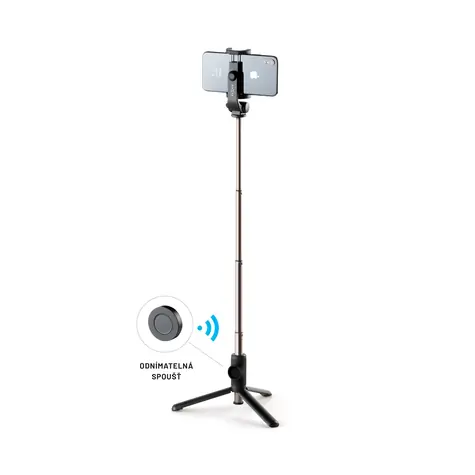 FIXED Snap Lite Selfie stick s tripodem a bezdrátovou spouští černá