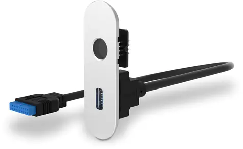 Streacom I-O panel s USB-A pro skříň Streacom DA2 stříbrná / 1x USB 3.0 Typ A / délka 400 mm