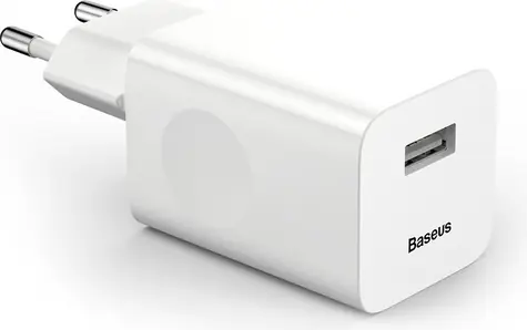 Baseus BX02 QC 3.0 USB nabíječka / 24W / Quick Charge 3.0 / 1x USB-A 3.0 / bílá