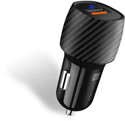 CONNECT IT InCarz QUICK CHARGE 3.0 nabíječka do auta černá / 18W / 3 A / 1x USB-A / QC 3.0 