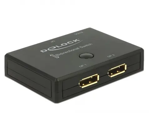 Delock DisplayPort 2 - 1 obousměrný Switch 4K 60 Hz