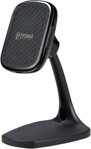 Pitaka MagEZ Mount Qi černá / magnetický držák na smartphone s bezdrátovou nabíječkou / otočný 360°