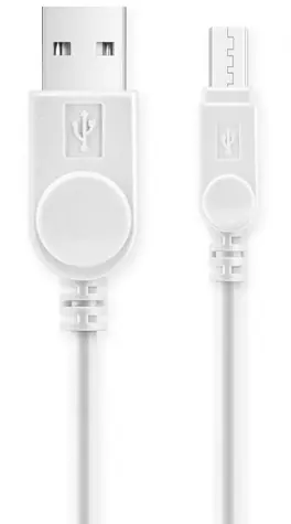 Aligator Datový kabel microUSB bílý s prodlouženým konektorem / Bulk