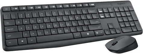 Logitech MK235 DE černá / Bezdrátová sada klávesnice a myši / DE