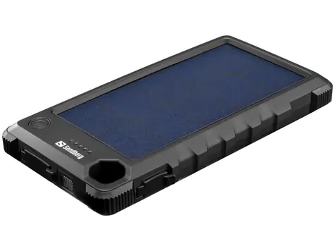 Sandberg Outdoor Solar Powerbank 10000 mAh / solární dobíjení / 1x USB-C / 1x USB-A / 1x micro USB / černá