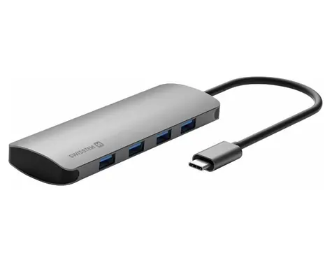 SWISSTEN USB-C HUB 4-IN-1 / 4x USB 3.0 / hliník