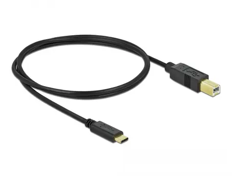 DeLock kabel USB Typ-C 2.0 samec > USB 2.0 typ B samec 1 m černá
