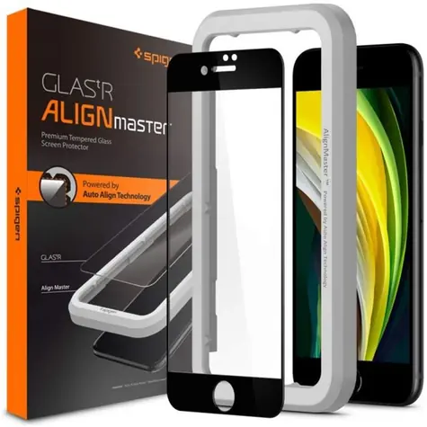 Spigen AlignMaster FC ochranné sklo pro Apple iPhone SE & 8 & 7 černá
